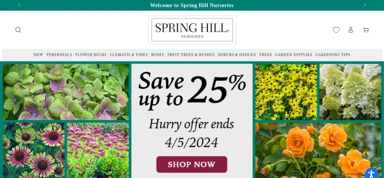 Screenshot Spring Hill Nursery