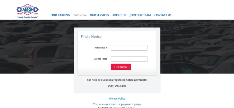 Screenshot Diamond Parking Services